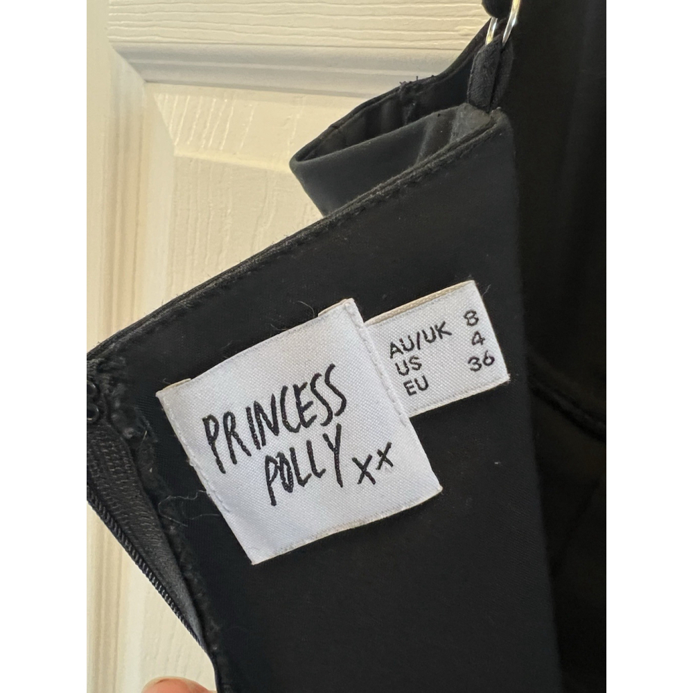 Princess Polly Black Novella Mini Dress Blogger Favorite Size 4 - Picture 5 of 7